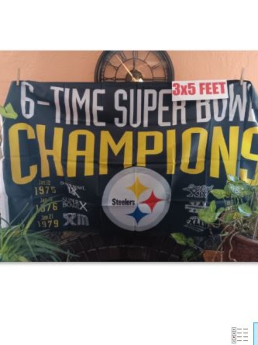 Pittsburgh Steelers 6x Super Champions NFL 3X5 Feet Flag Banner For Wall / Pole